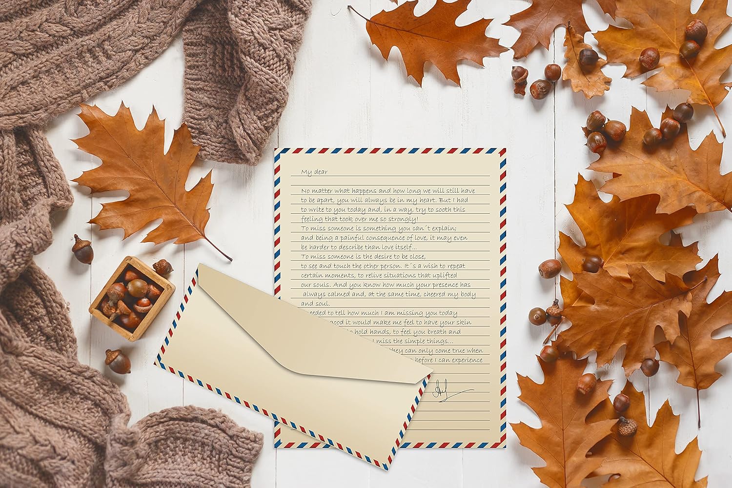 Airmail Lined Writing Paper and Envelope Set, 8.5 x 11 Inch, 100 Pieces — view 2