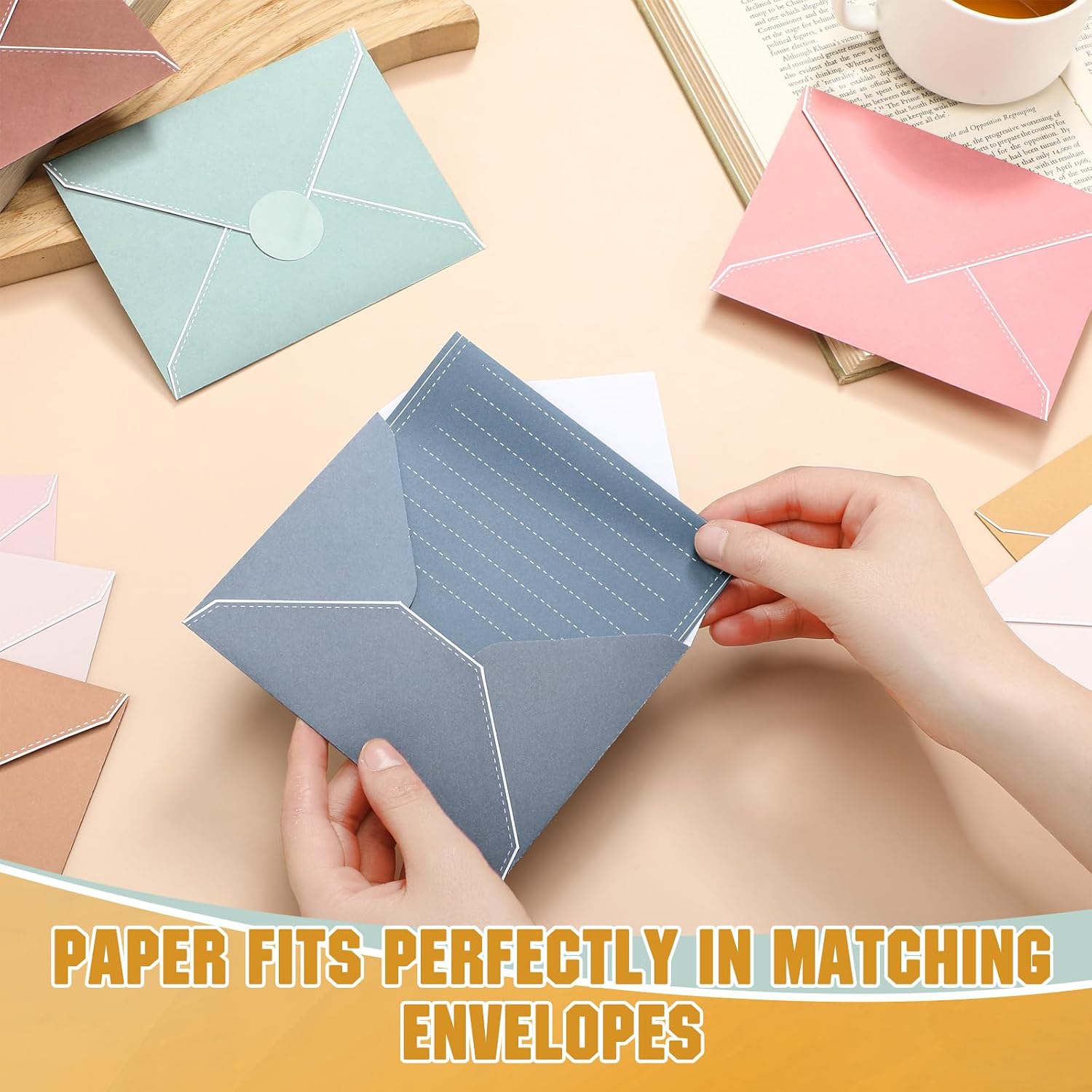 Boho Stationery Paper and Envelope Set, 160 Pieces — view 2