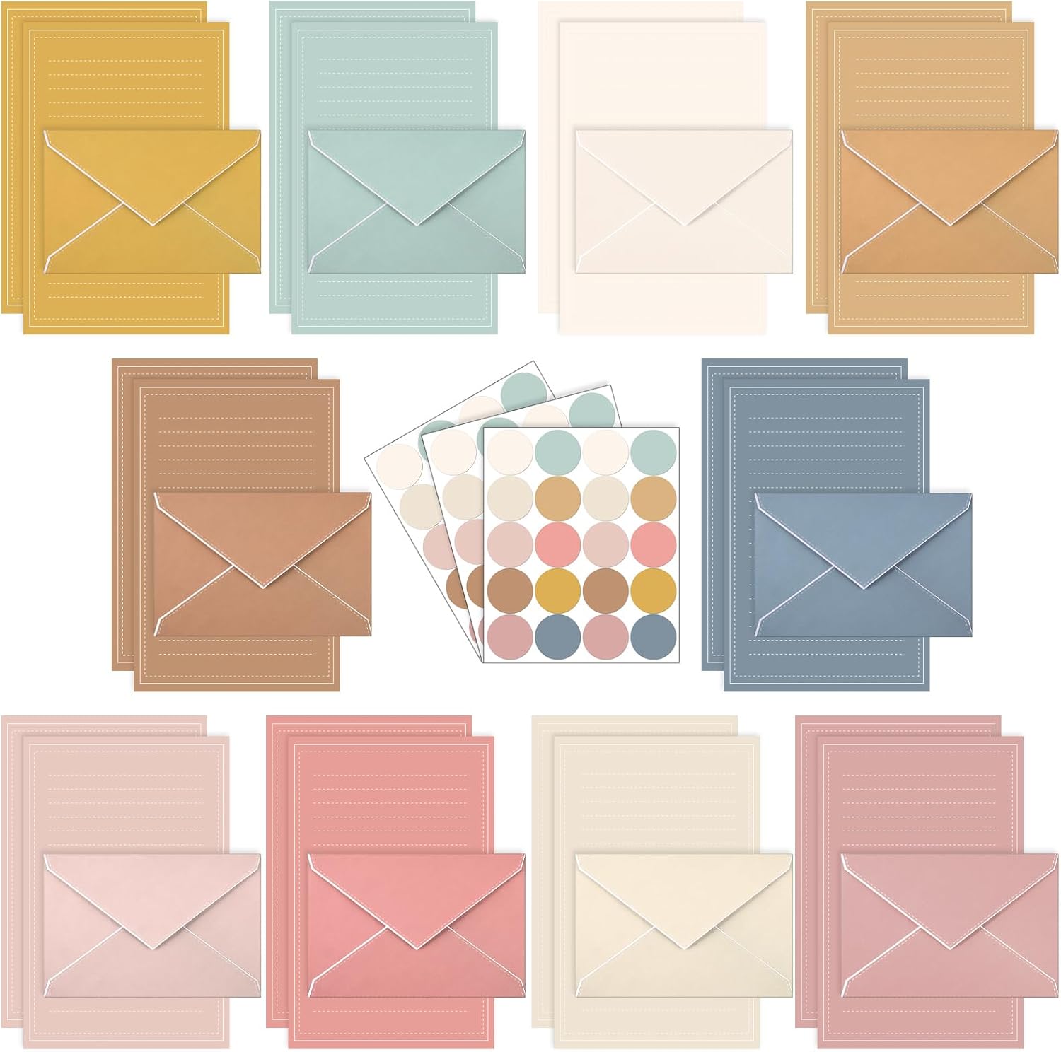 Boho Stationery Paper and Envelope Set, 160 Pieces