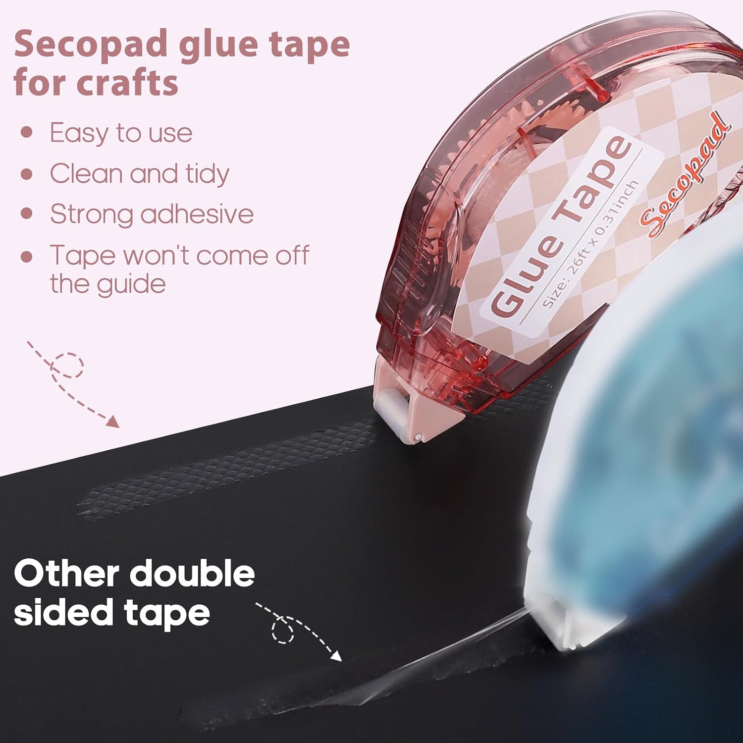 Craft Adhesive Tape Dispenser Set, 4 Pieces, Assorted Light Hues — view 2