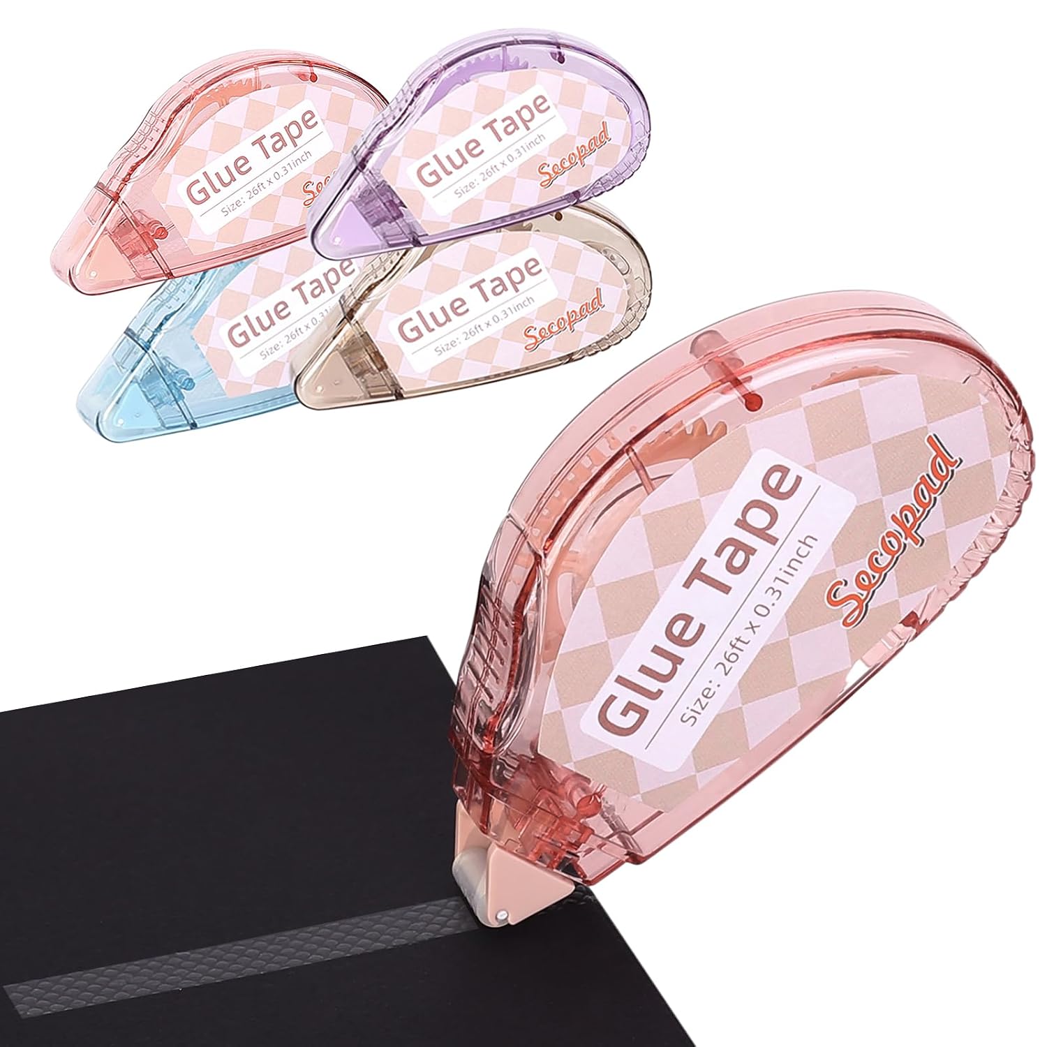 Craft Adhesive Tape Dispenser Set, 4 Pieces, Assorted Light Hues