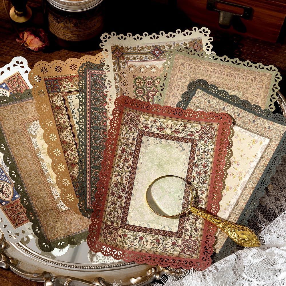Lace Edged Vintage Scrapbook Paper, 30 Sheets, Assorted Designs — view 2