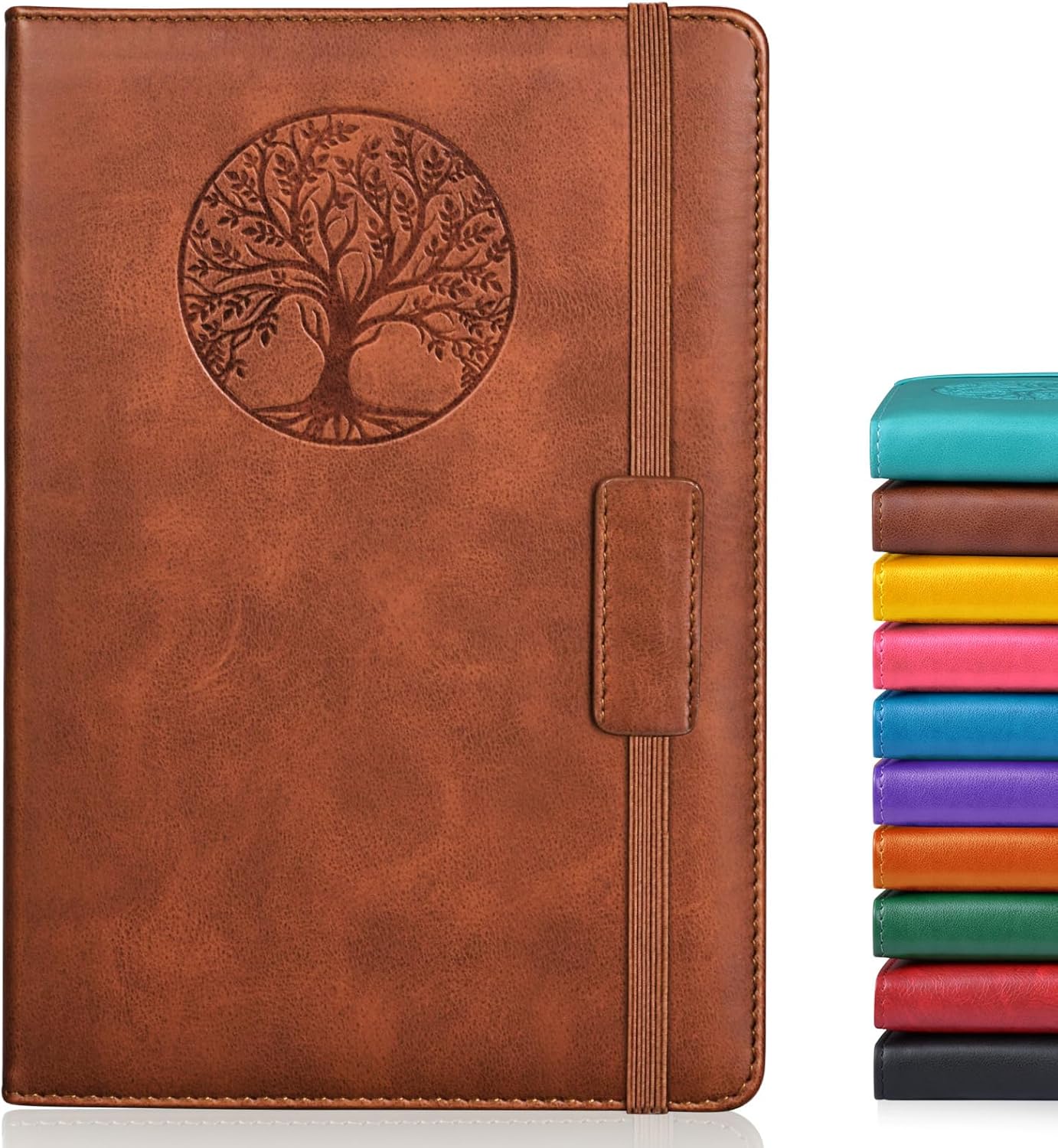 Leatherette Hardcover Journal, Lined Pages, Tree Embossing