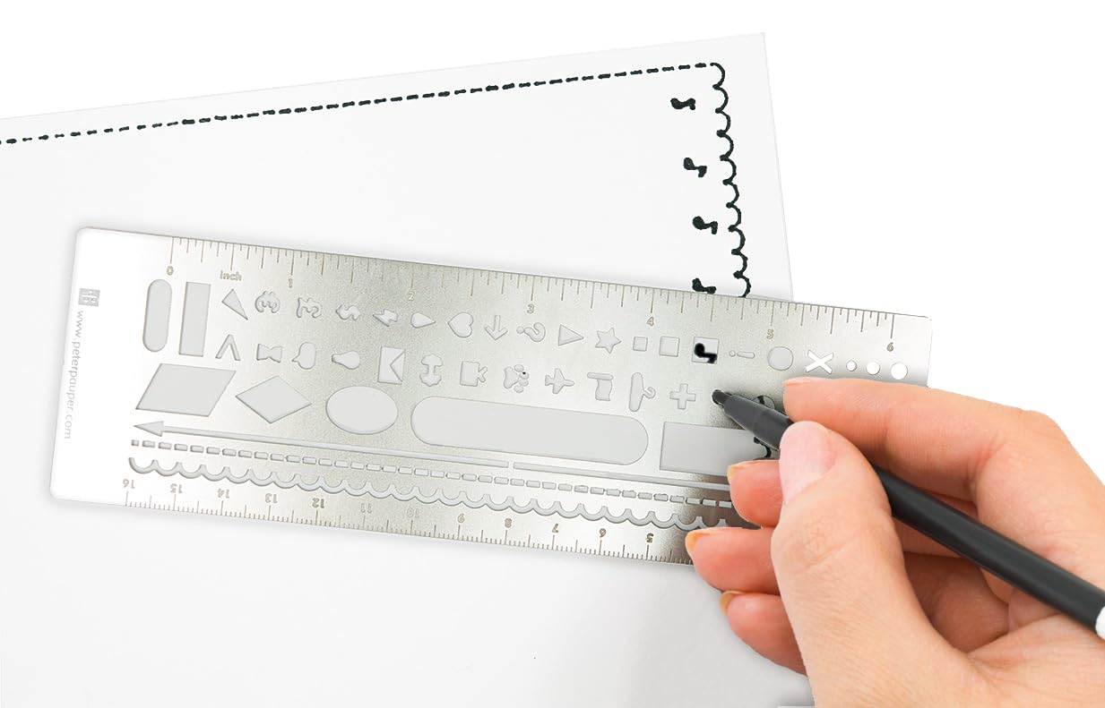 Metal Journal Stencil and Ruler Bookmark, 1 Piece — view 2
