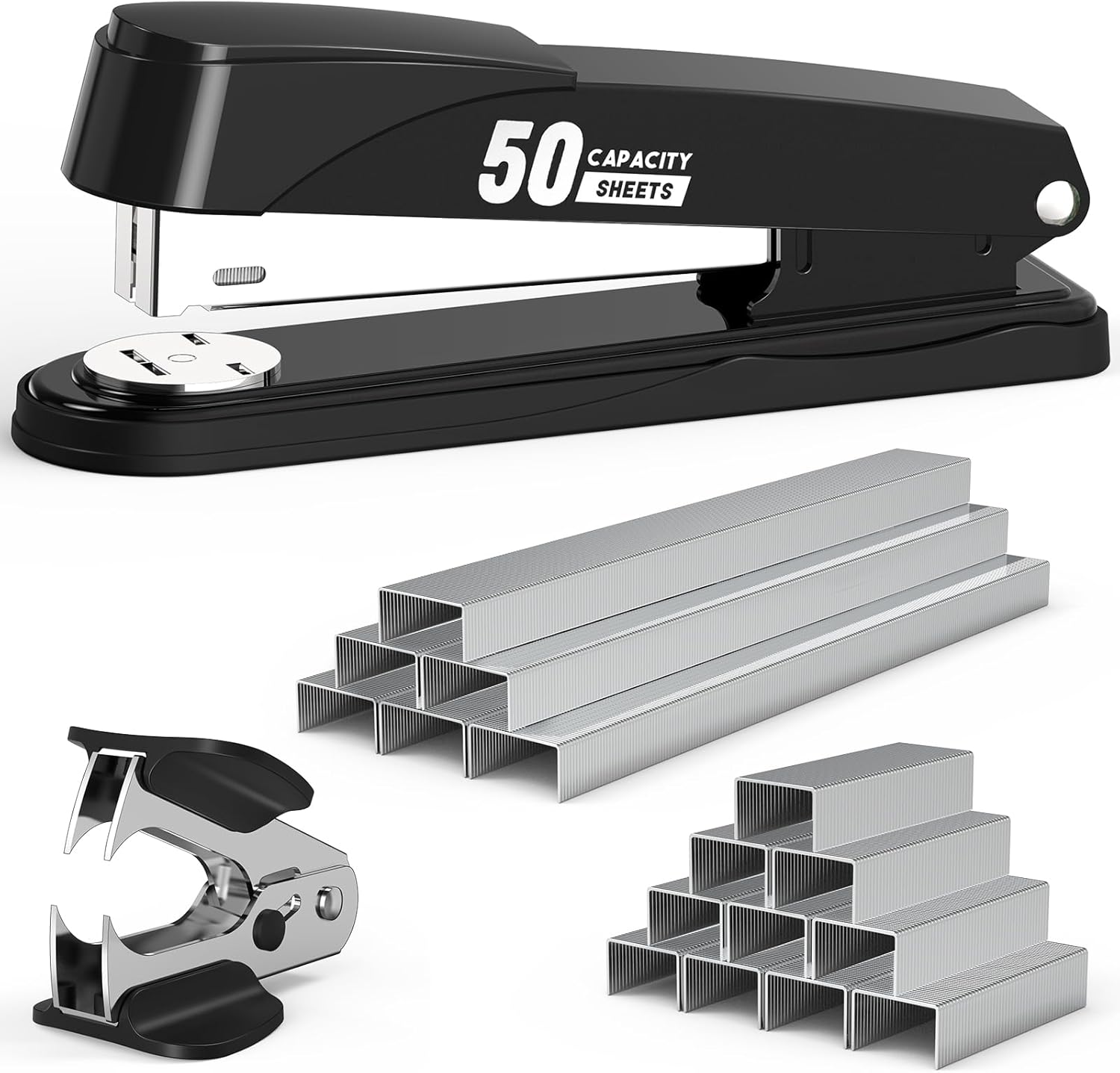 Metal Stapler Set, 50 Sheet Capacity, Staples, Remover